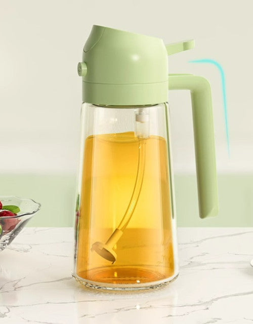 2-in-1 Large Capacity Multi-Function Glass Oil Pot Spray Can Smooth Surface Household Kitchen Supplies